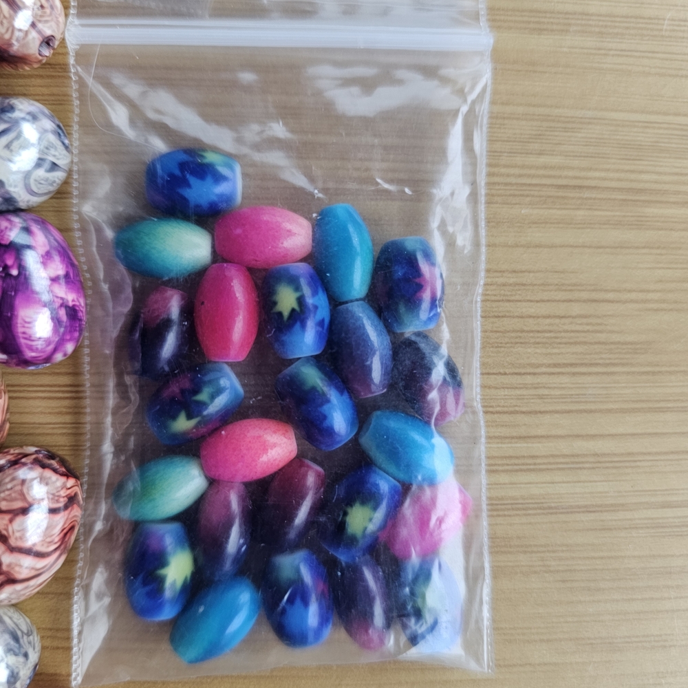 Mixed Bead and Jewelry Findings Lot - Pink, Purple, Blue, Black, Pearl - Picture 2 of 6